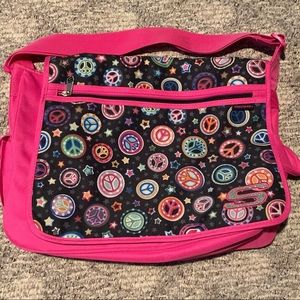 Skechers Bright Pink Peace Messenger Bag Bookbag